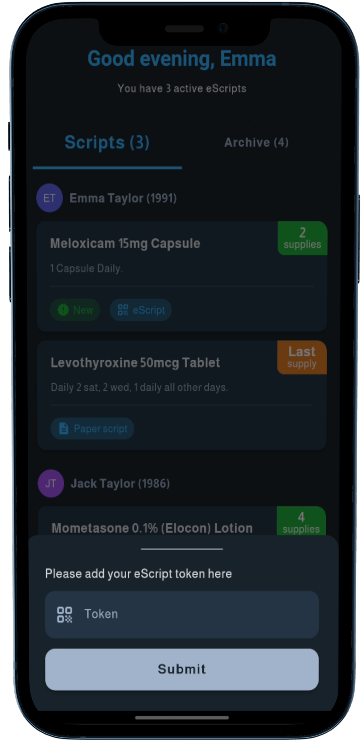 Add the token to the App